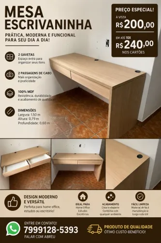 Vendo mesa para escritório em MDF