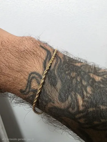 Pulseira de ouro 18k cordao baiano