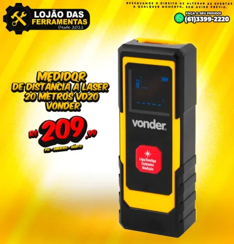 Medidor de Distância à Laser 20 Metros VD20 3820020000 Vonder