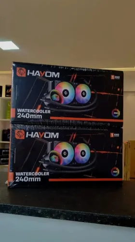 Water Cooler 240mm Hayom RGB 2 Ventoinhas para Computador - Loja Física