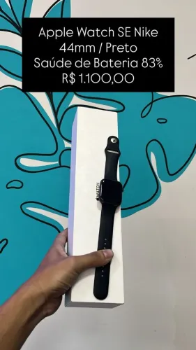 Seminovo: Apple Watch SE Nike 44mm Preto - Bateria 83% | Loja Fisica