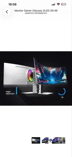 Samsung Odyssey Neo G9 49" - Monitor Gamer Curvo Mini LED, DQHD, 240Hz, 1ms