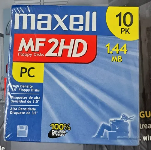 Caixa lacrada Maxell 8 Disquetes Alta Densidade 3.5 Mf 2hd Pc Etiquetas