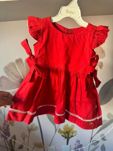 VESTIDO VERMELHO INFANTIL COM LAÇO TAMANHO 1 ANO