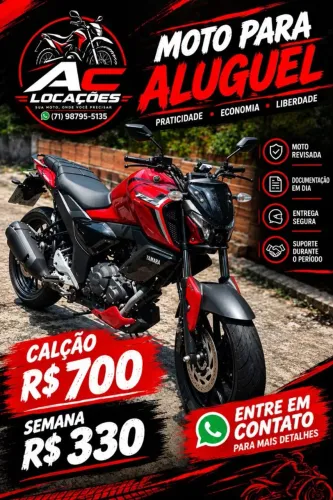 Moto disponível para aluguel