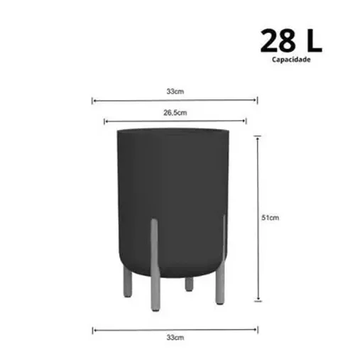 Vaso Cilíndrico Decore Chumbo 33 Japi
