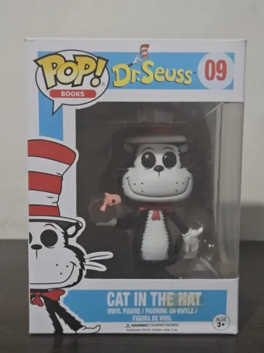 Funko Pop Cat In The Hat 09 Caixa com detalhes Dr Seuss