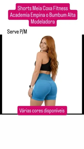 Feminino legging meia coxa fitness Academia Empina bumbum Alta Modeladora 