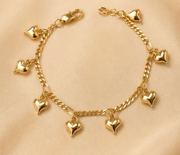 Pulseira Corações em Ouro 18K 750