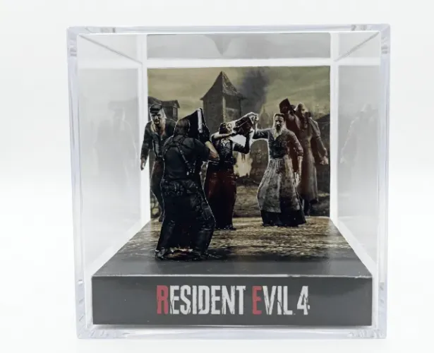 Cubo Diorama Resident Evil 4 Artesanal Decorativo Colecionável Gamer
