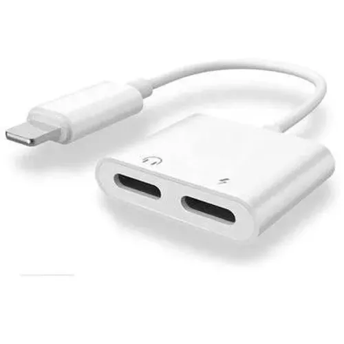 Adaptador Dual lightning Áudio e Carga iPhone 