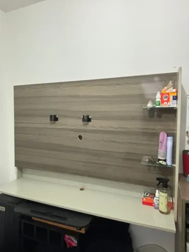 Painel para TV Madeira Maciça com Suportes 137 cm