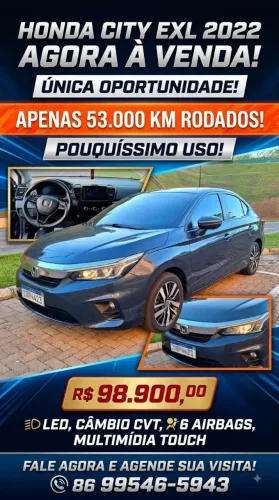 Honda City Sedan EXL 1.5 Flex 16V 4P Aut. 2022