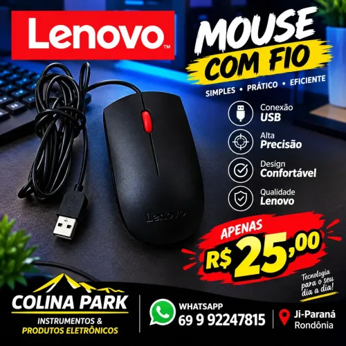 Mouse Lenovo (Com fio)