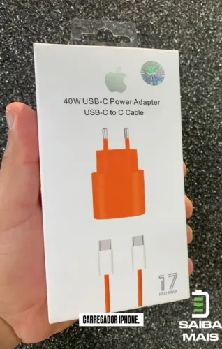 Carregador Apple iPhone USB-C Turbo Homologado anatel 40W 