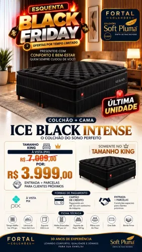 Colchão ice intense black king 