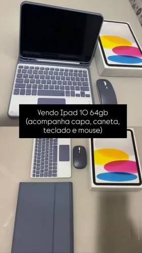 Ipad 10 64gb (acompanha capa, teclado, mouse e caneta)
