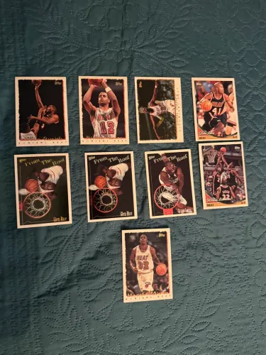 Pack 9 Cartas Topps Miami Heat NBA Anos 90 Colecionáveis