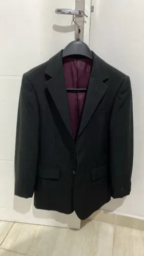 PALETÓ MASCULINO PRETO/ GRAFITE SLIM- CAIMENTO IMPECÁVEL