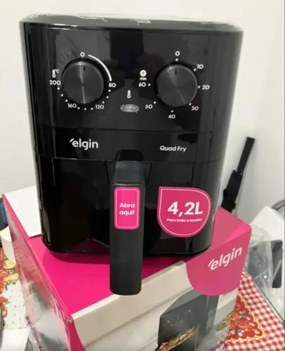 Fritadeira Elétrica Air Fryer Quad Fry 4,2 L,1400w Preto Elgin