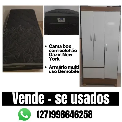 Móveis usados - armário e cama com colchão box
