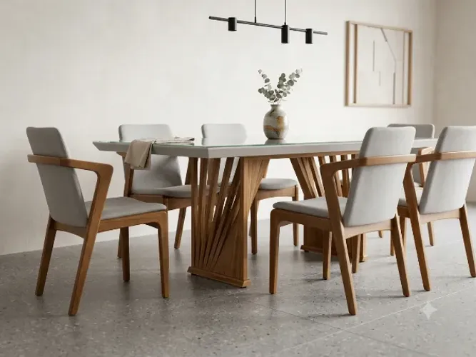 Mesa de Jantar com 08 Cadeiras Zaion