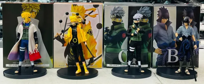 Bonecos Naruto Minato Kakashi Sasuke Action Figure 17cm