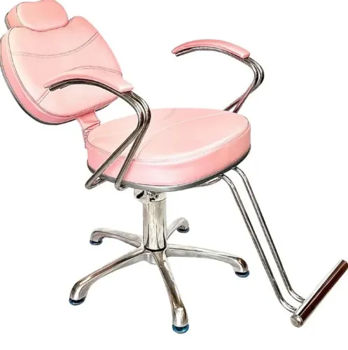 Cadeira Rosa hidráulica e reclinável para estética