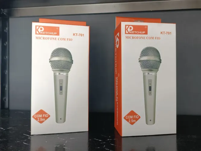 Microfone com fio 2 metros promoção