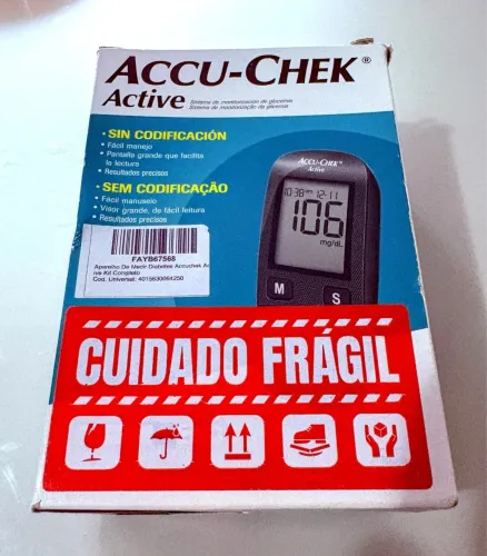 Aparelho De Medidor de Glicose Diabetes Accuchek Active + Nota + Garantia!