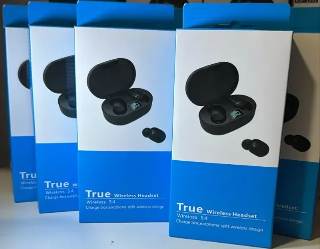 Fone Bluetooth Wireless 5.4 True Sem Fio Preto Alcance 10m