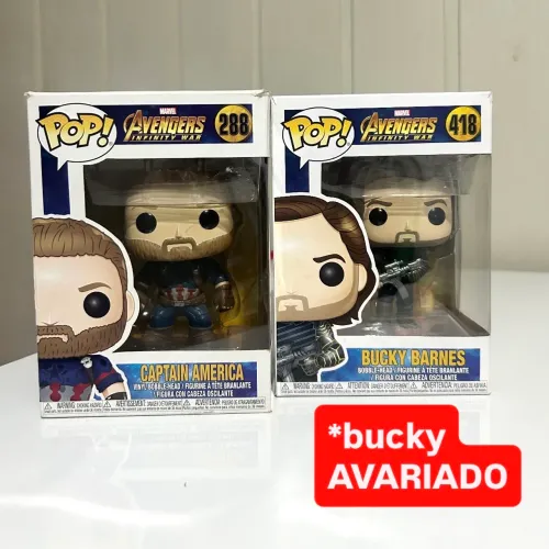 SET 2 Funko POP! Capitão America e Bucky Barnes - Vingadores/Avengers