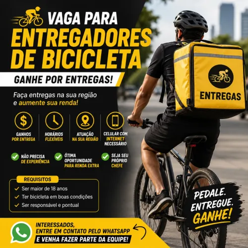 Vaga para entregador atuar na região da Aldeota e centro