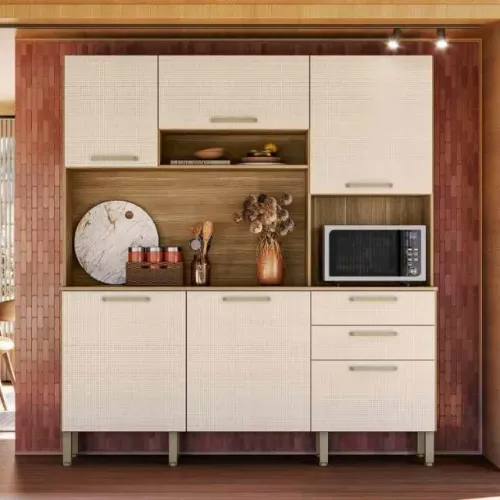 Armário de Cozinha Ferrara 6Pts 2Gvs Freijo.Soft Kits Parana - Entrega Rápida!