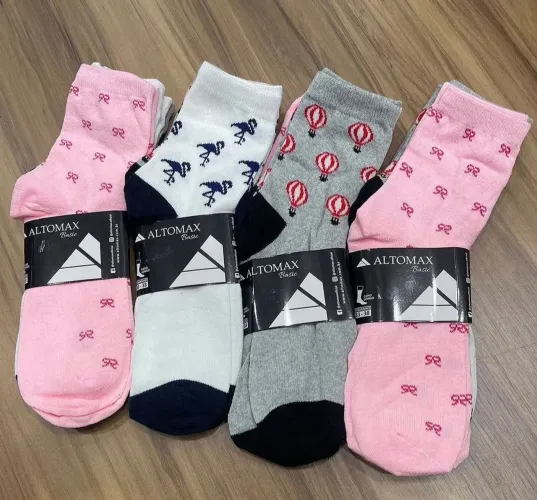 Kit 12 Pares Meias Feminina Cano Longo 