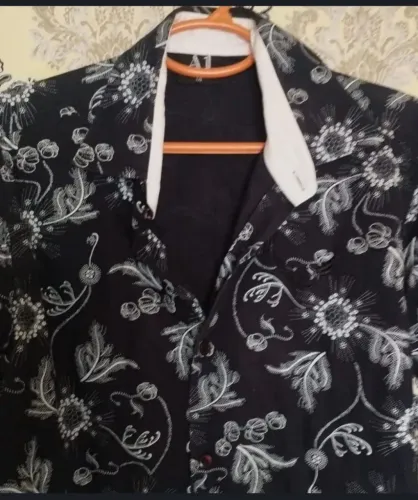 Camisa estampada manga longa casual
