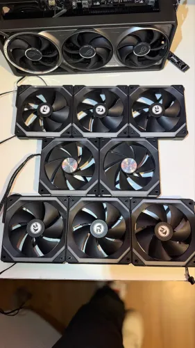Kit 8 fans lian li uni fan sl v2 + controladora 