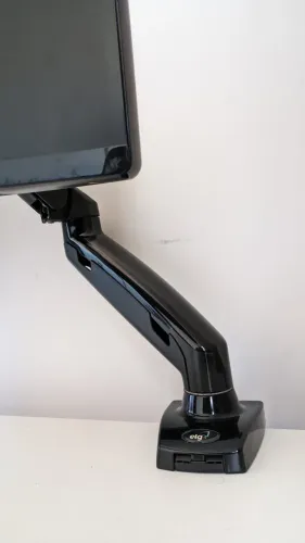 Suporte Articulado de Mesa, Pistão a Gás, Design Compacto e Retrátil, Ergonômico