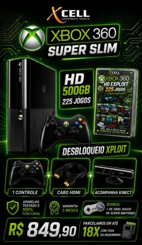 Xbox 360 Turbinado 225 jogos + Kinect