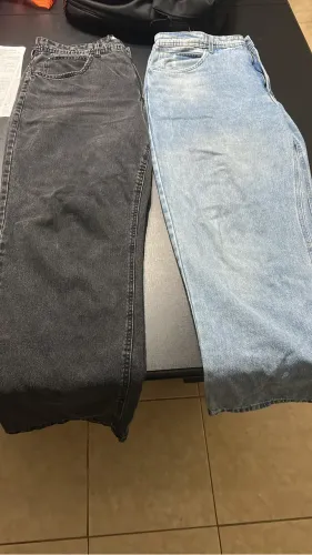 CALÇA BAGGY AZUL/PRETA TAMANHO 46,48
