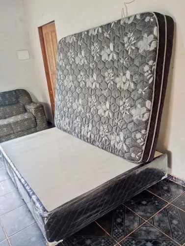 Cama Casal Base É Colchão De Molas Higienizada 
