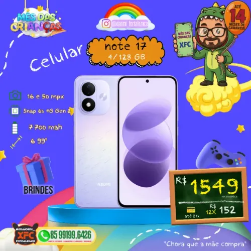 Note 17 Xiaomi novos lacrados originais globais e garantia de 14 meses 128 e 256 gb 4g 