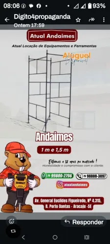 ANDAIMES, BETONEIRA, ESCORAS... PARA LOCALIZAÇÃO.