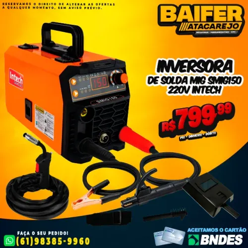 Inversora de Solda Mig SMIG150 220v Intech