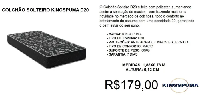 Colchão de solteiro a pronta entrega - promoção