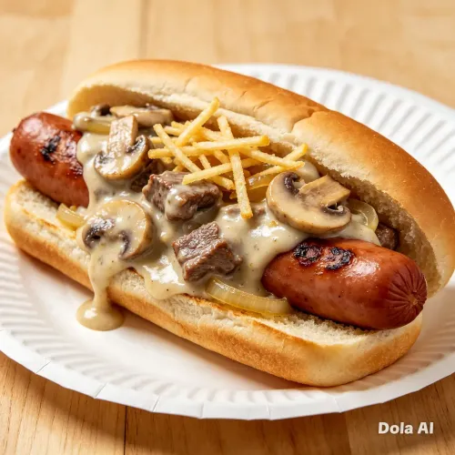 Cachorro quente strogonoff de carne