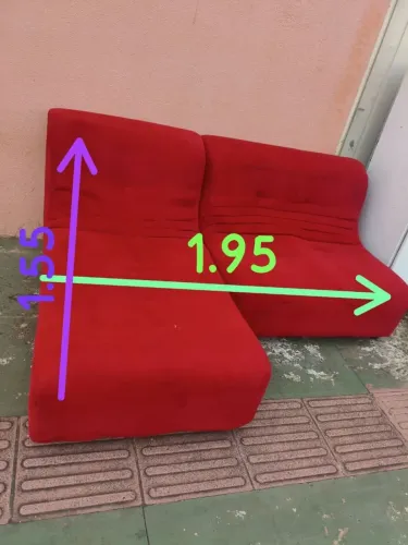 Sofá com super chaise vermelho em ótimo estado ((ENTREGO GRATIS))