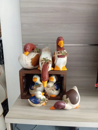 Patos Decorativos em Cerâmica