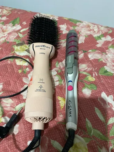 Kit de escova modeladora Britânia + modelador de cachos Gama