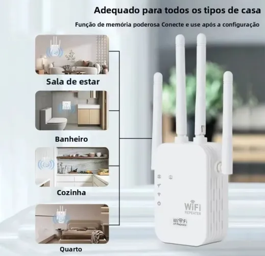 Repetidor Wi-Fi com 4 antenas
